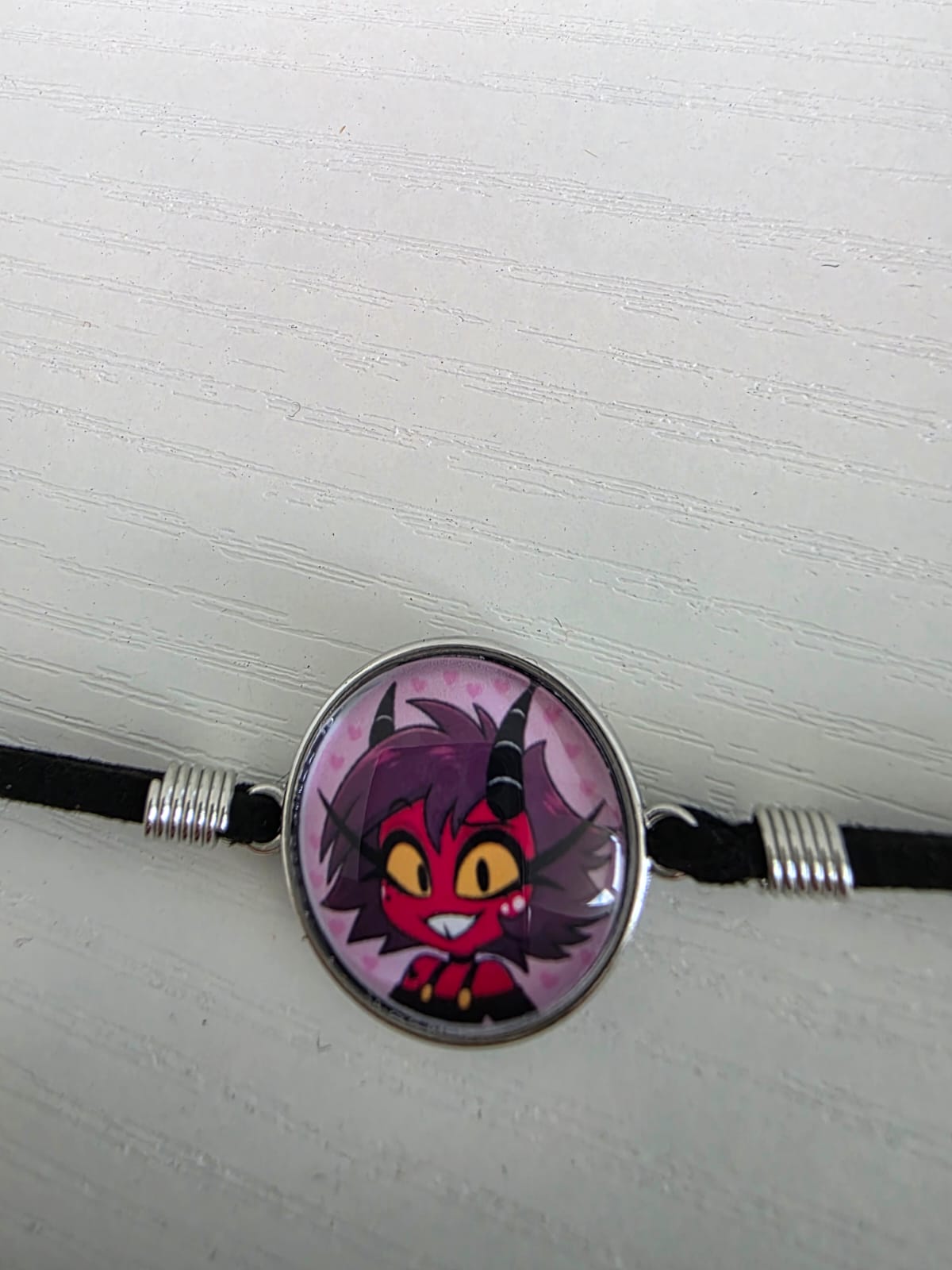 Helluva Boss Inspired Millie 20mm Faux Suede Adjustable Bracelet
