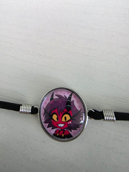Helluva Boss Inspired Millie 20mm Faux Suede Adjustable Bracelet