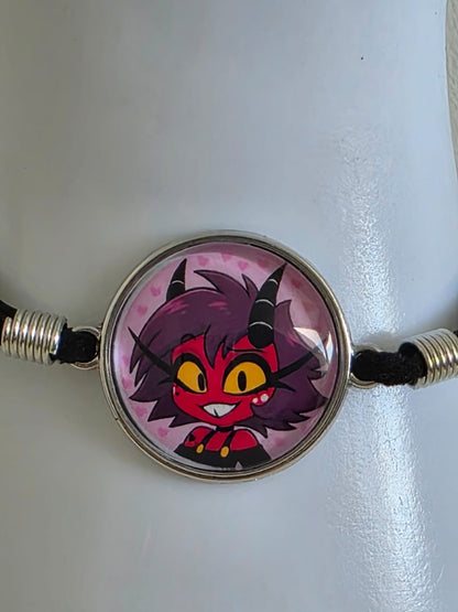 Helluva Boss Inspired Millie 20mm Faux Suede Adjustable Bracelet