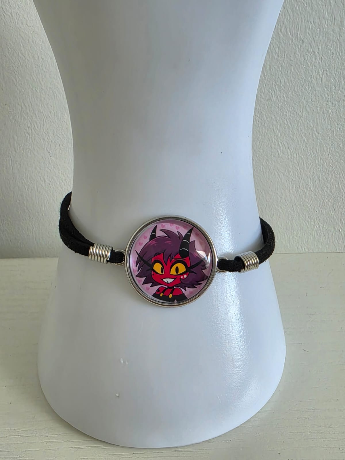 Helluva Boss Inspired Millie 20mm Faux Suede Adjustable Bracelet