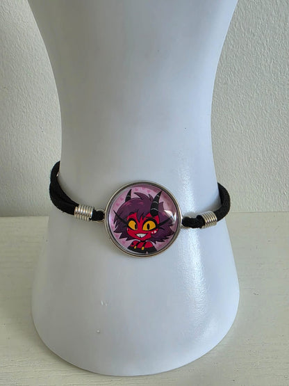 Helluva Boss Inspired Millie 20mm Faux Suede Adjustable Bracelet