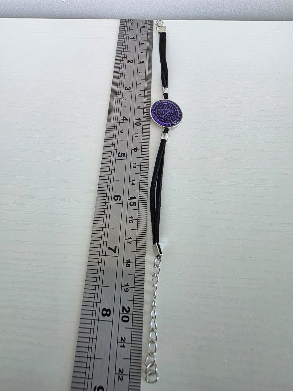Black Butler (kuroshitsuji) Inspired Contract Seal 20mm Faux Suede Adjustable Bracelet