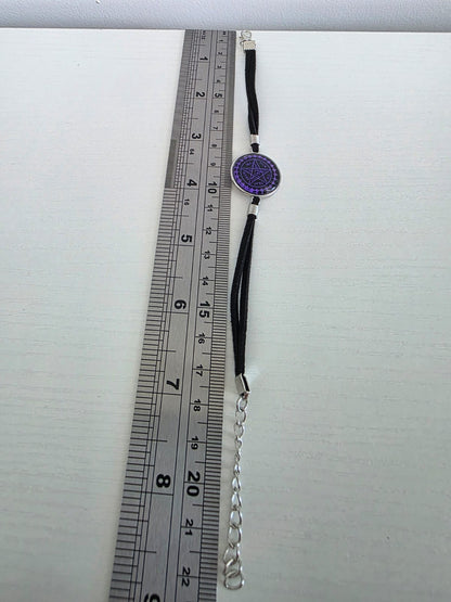 Black Butler (kuroshitsuji) Inspired Contract Seal 20mm Faux Suede Adjustable Bracelet