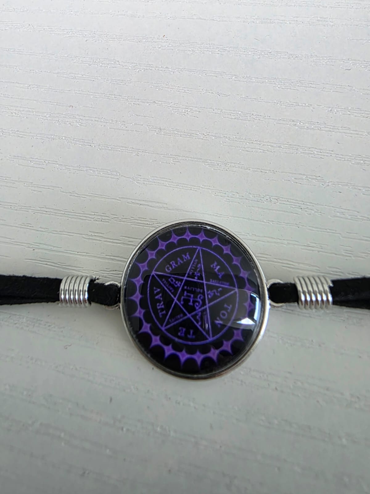 Black Butler (kuroshitsuji) Inspired Contract Seal 20mm Faux Suede Adjustable Bracelet