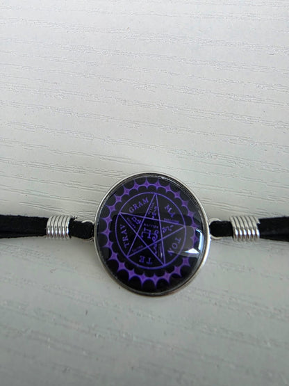 Black Butler (kuroshitsuji) Inspired Contract Seal 20mm Faux Suede Adjustable Bracelet