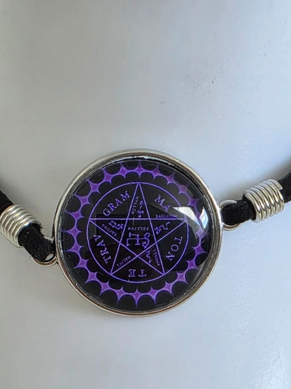 Black Butler (kuroshitsuji) Inspired Contract Seal 20mm Faux Suede Adjustable Bracelet