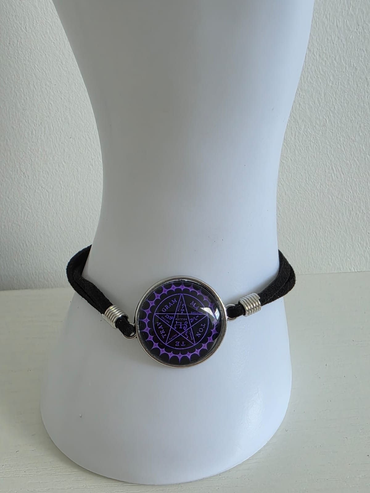 Black Butler (kuroshitsuji) Inspired Contract Seal 20mm Faux Suede Adjustable Bracelet