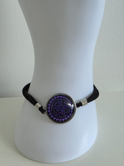 Black Butler (kuroshitsuji) Inspired Contract Seal 20mm Faux Suede Adjustable Bracelet