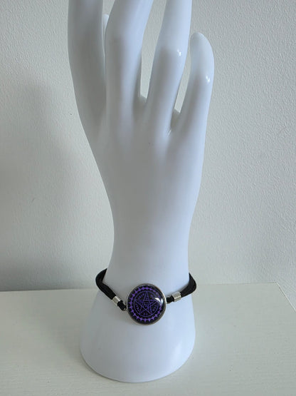 Black Butler (kuroshitsuji) Inspired Contract Seal 20mm Faux Suede Adjustable Bracelet
