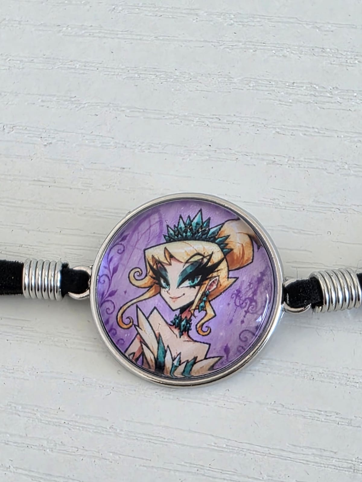 Cinderella Inspired Hellverse Cinderella at the Ball 20mm Faux Suede Adjustable Bracelet