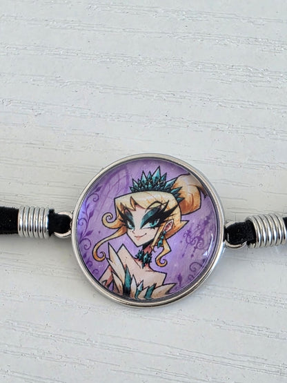 Cinderella Inspired Hellverse Cinderella at the Ball 20mm Faux Suede Adjustable Bracelet