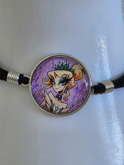Cinderella Inspired Hellverse Cinderella at the Ball 20mm Faux Suede Adjustable Bracelet