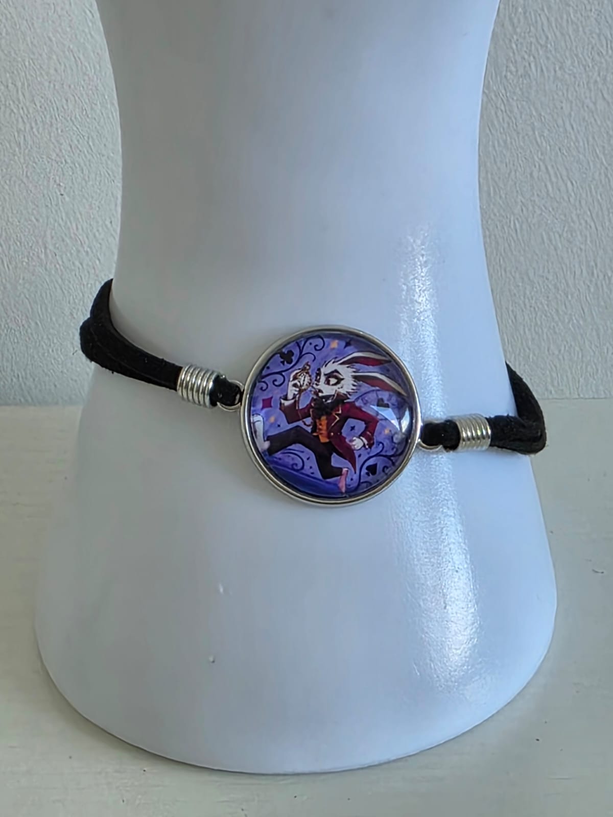 Alice in Wonderland Inspired Hellverse White Rabbit 20mm Faux Suede Bracelet