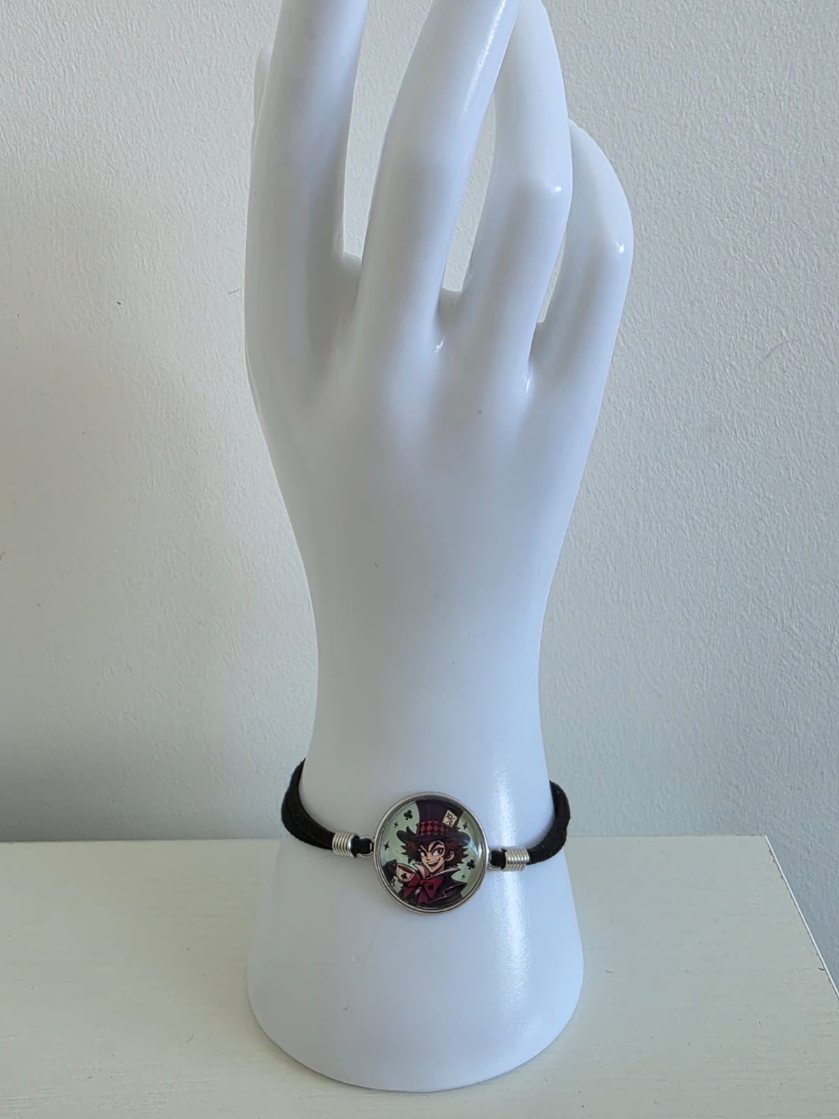 Alice in Wonderland Inspired Hellverse Hatter 20mm Faux Suede Adjustable Bracelet