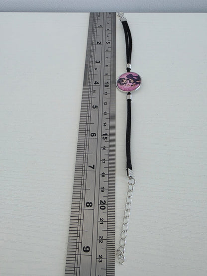 Cinderella Inspired Hellverse Stepmother 20mm Faux Suede Adjustable Bracelet