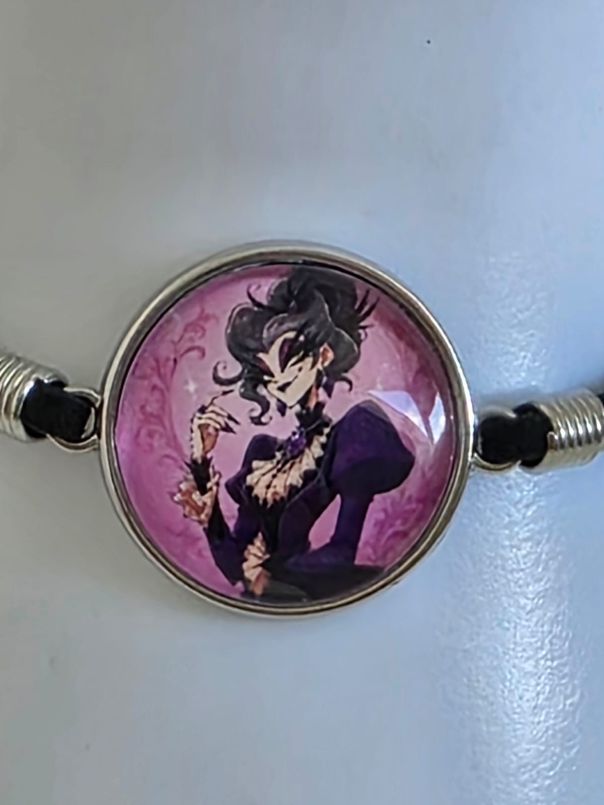 Cinderella Inspired Hellverse Stepmother 20mm Faux Suede Adjustable Bracelet