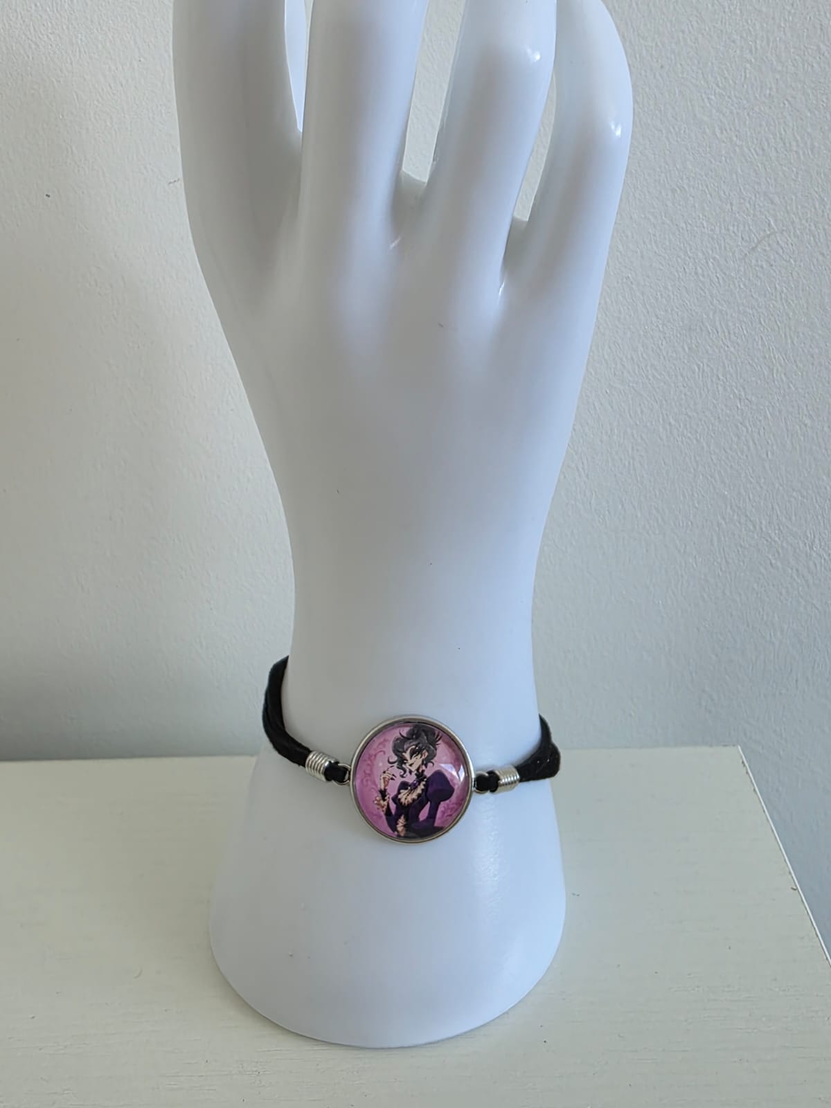 Cinderella Inspired Hellverse Stepmother 20mm Faux Suede Adjustable Bracelet