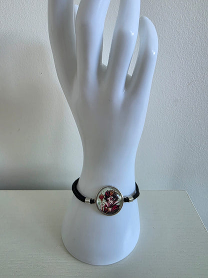 Alice in Wonderland Inspired Hellverse Queen of Hearts 20mm Faux Suede Bracelet