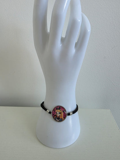 Alice in Wonderland Inspired Hellverse Alice 20mm Faux Suede Adjustable Bracelet