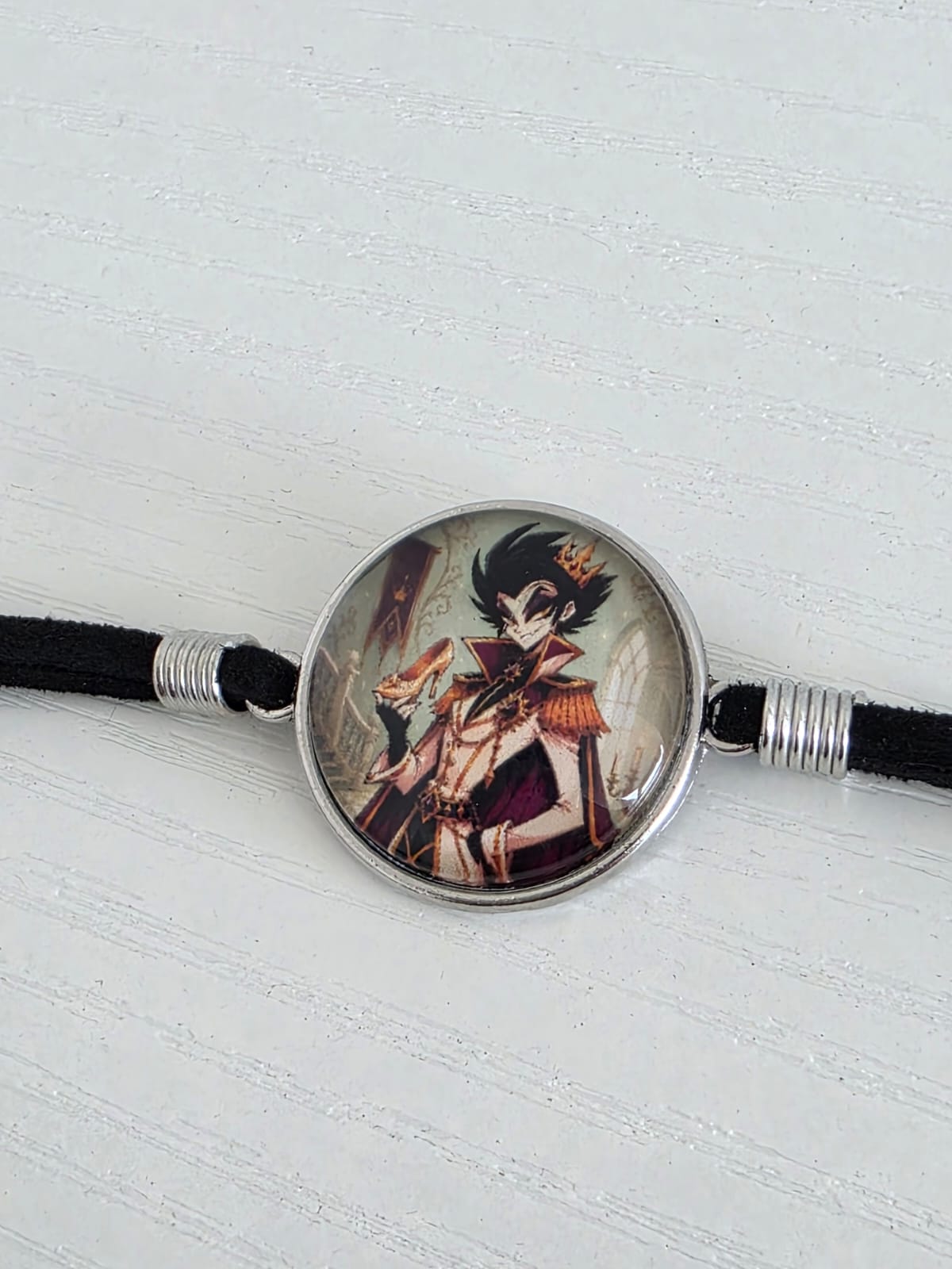 Cinderella Inspired Hellverse Prince 20mm Faux Suede Adjustable Bracelet