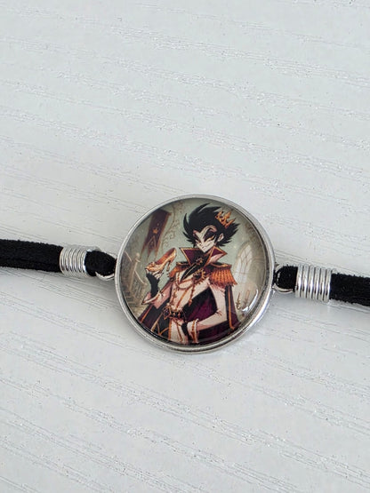 Cinderella Inspired Hellverse Prince 20mm Faux Suede Adjustable Bracelet