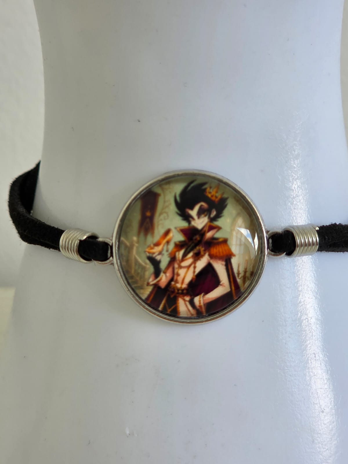Cinderella Inspired Hellverse Prince 20mm Faux Suede Adjustable Bracelet