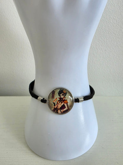 Cinderella Inspired Hellverse Prince 20mm Faux Suede Adjustable Bracelet