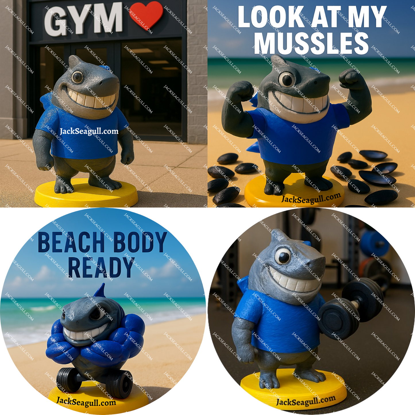 Jim: The Seaside Tuna Fish Fitness Fanatic  -  3 inch Die-Cut Sticker Pack