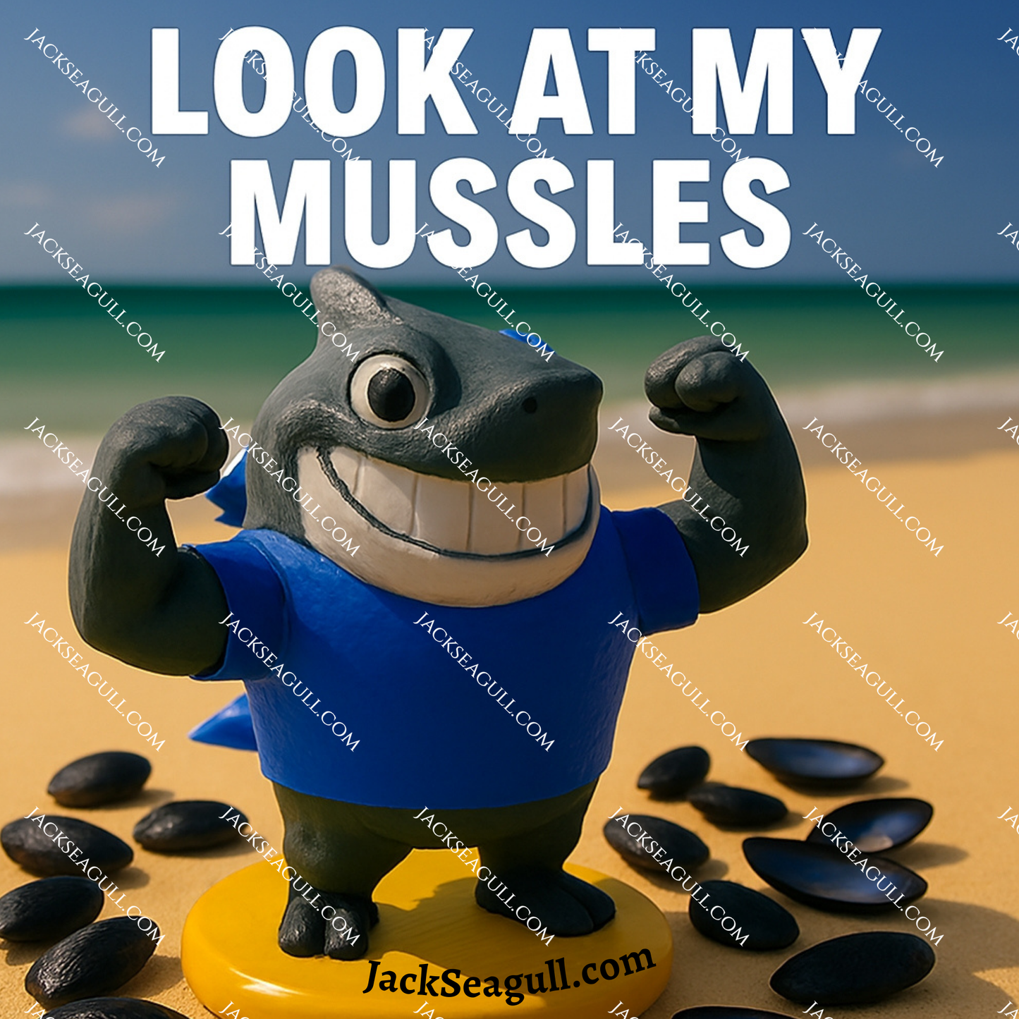 Jim: The Seaside Tuna Fish Fitness Fanatic  -  3 inch Die-Cut Sticker Pack
