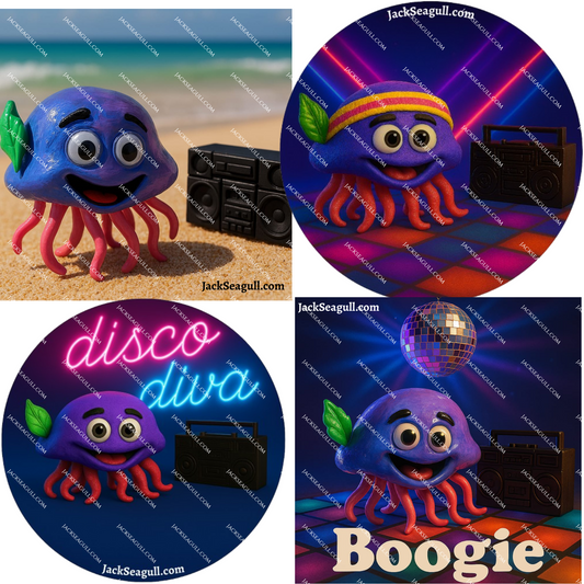 Lumo: The Jellyfish Disco Diva  -  3 inch Die-Cut Sticker Pack
