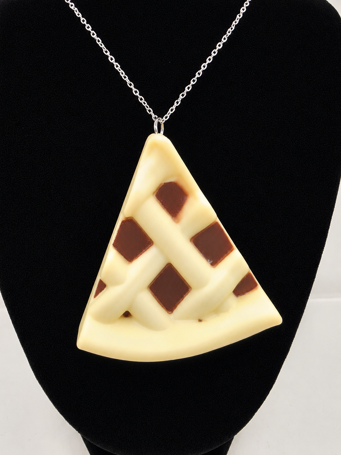 Vintage Upcycled Pie Slice Necklace Kitsch Food Jewellery