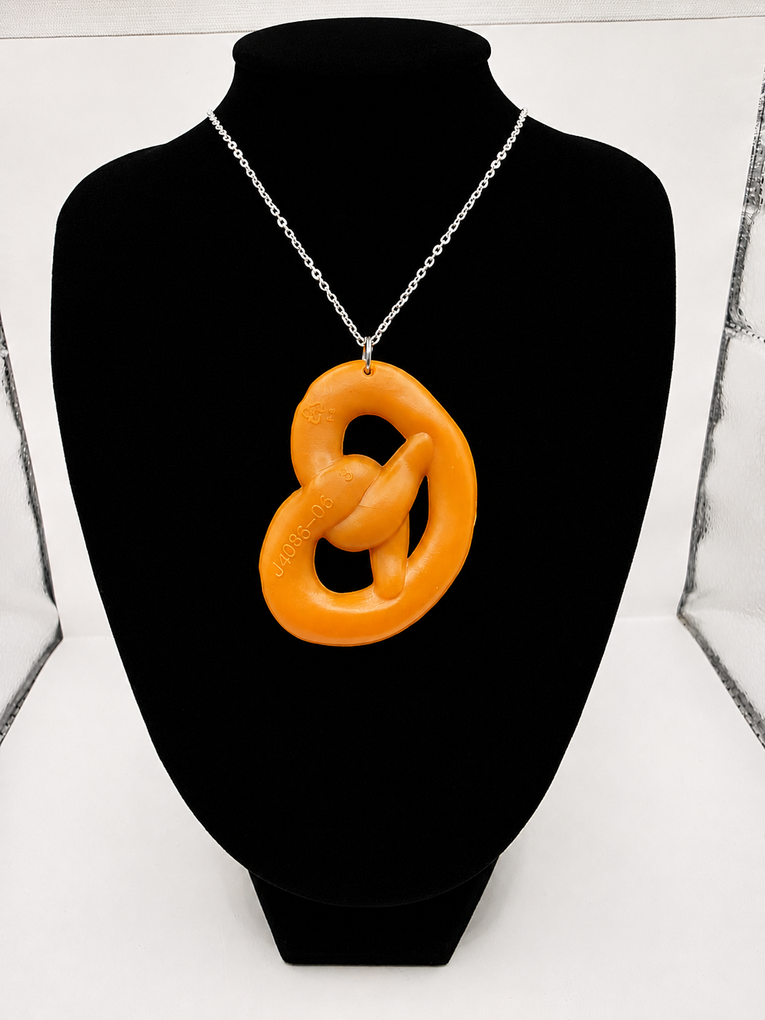 Vintage Upcycled Pretzel Necklace Kitsch Food Jewellery