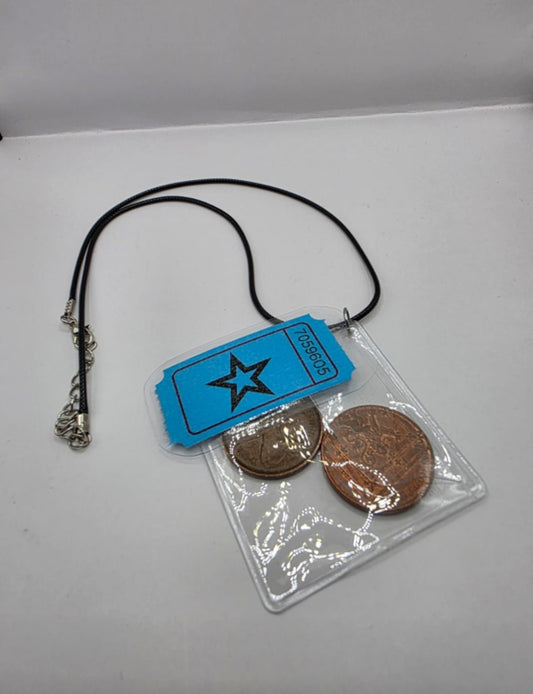 Seaside Amusements Arcade Theme Pendant Necklace on Adjustable Black Waxed Cord