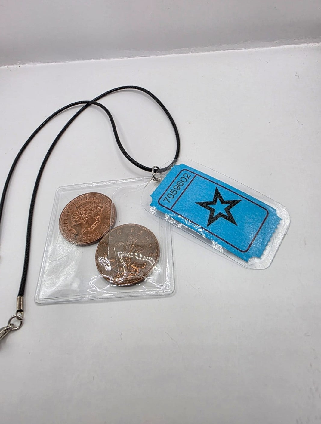 Seaside Amusements Arcade Theme Pendant Necklace on Adjustable Black Waxed Cord