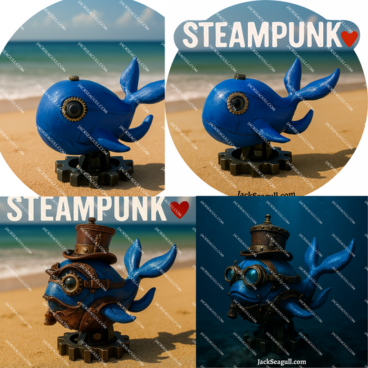 Vic: The Steampunk Whale  -  3 inch Die-Cut Sticker Pack