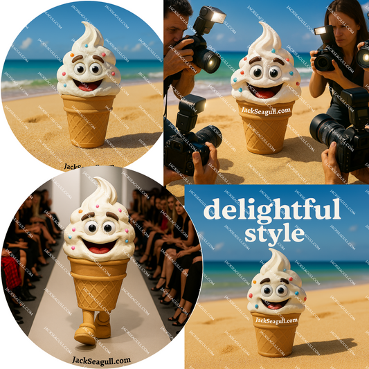 Whippy: The Ice-Cream: Supermodel of Swirls  -  3 inch Die-Cut Sticker Pack