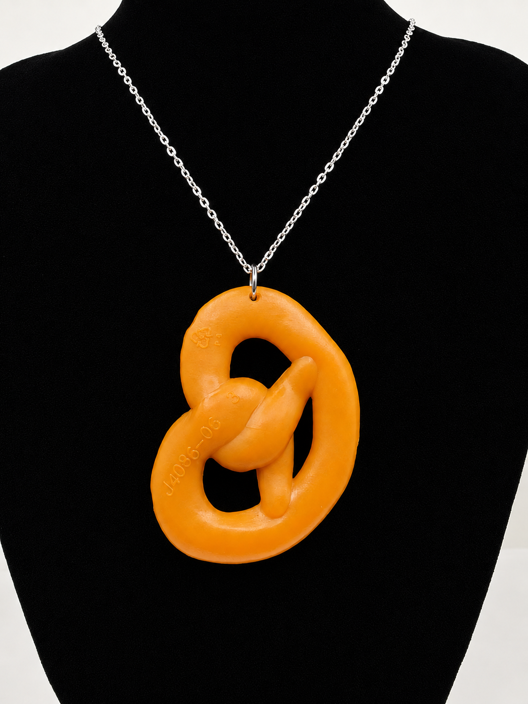 Vintage Upcycled Pretzel Necklace Kitsch Food Jewellery