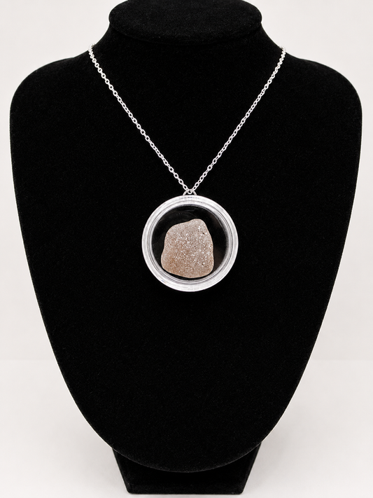 Sea Glass in a display case which can be opened as a pendant necklace on a stainless steel chain (Copy) (Copy)