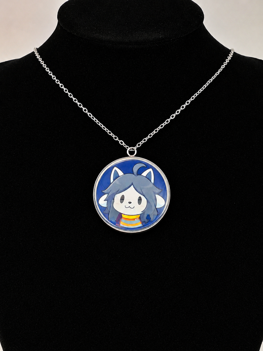 Undertale Inspired Temmie 30 mm Pendant Necklace