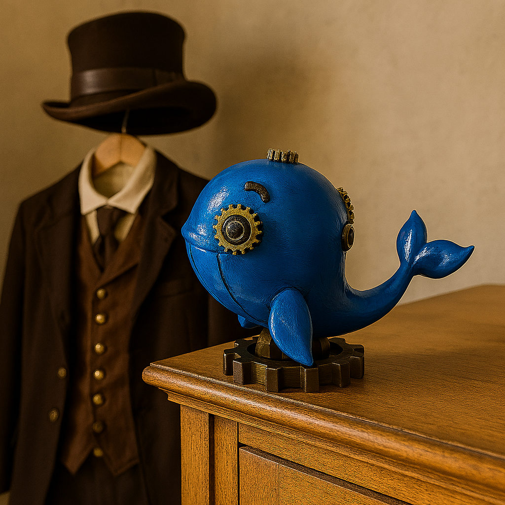 Vic: The Steampunk Whale - Fun Seaside Character Figure