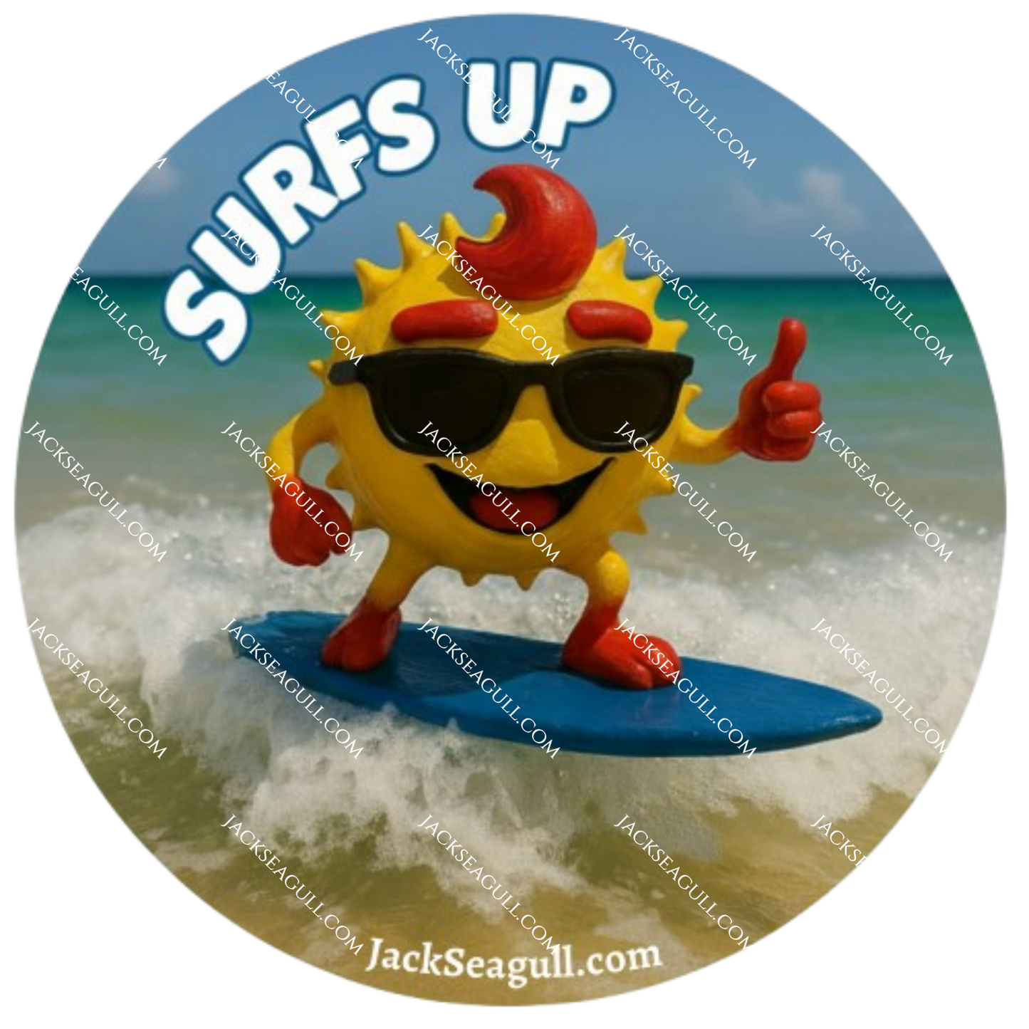 Gaz: The Pufferfish Surf-dude -  3 inch Die-Cut Sticker Pack