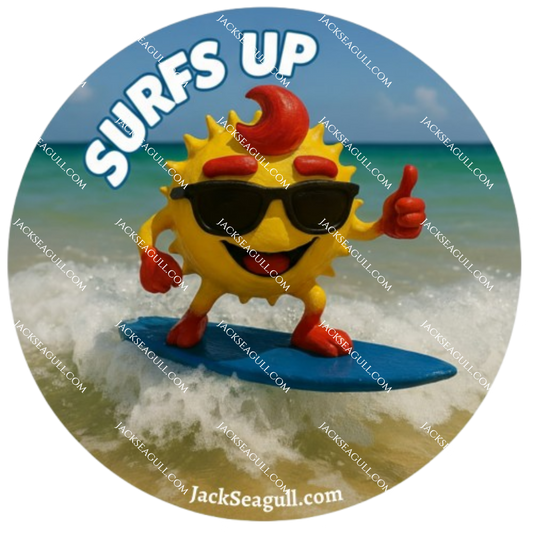 Gaz: The Pufferfish Surf-dude -  3 inch Die-Cut Sticker Pack