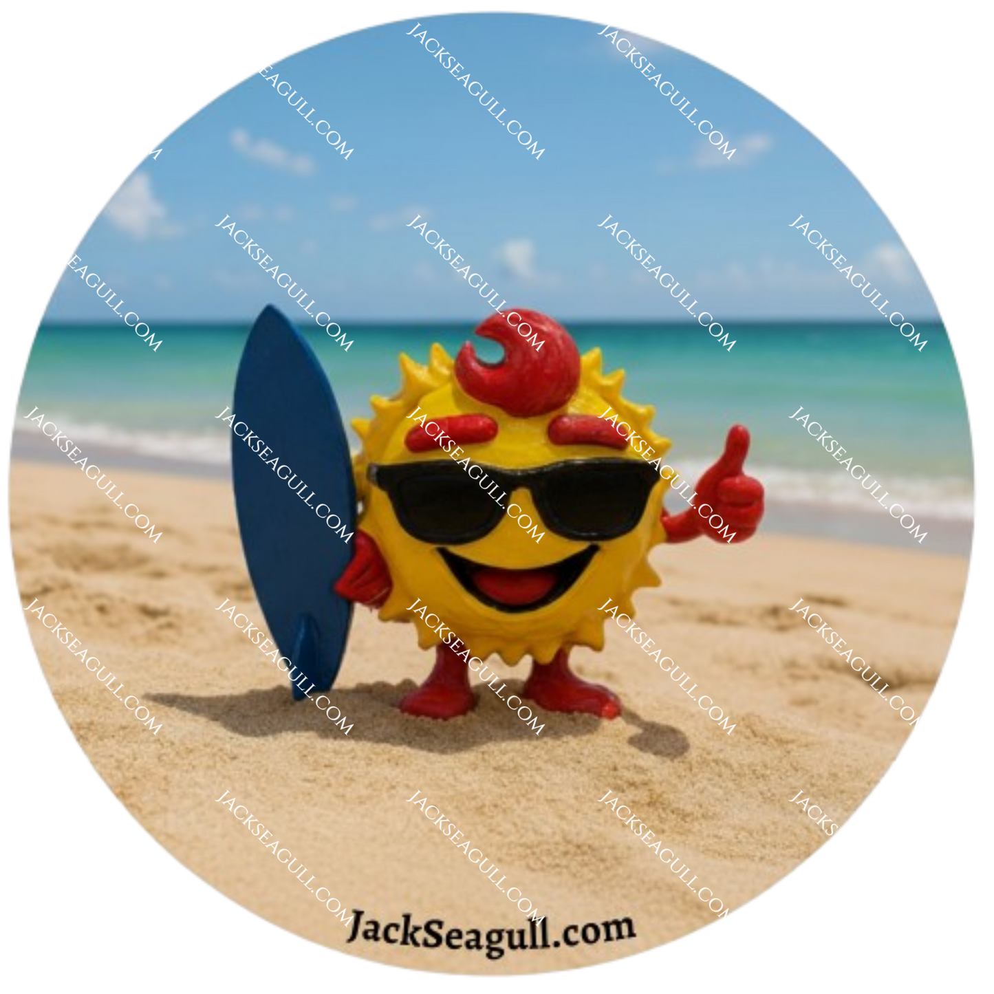 Gaz: The Pufferfish Surf-dude -  3 inch Die-Cut Sticker Pack