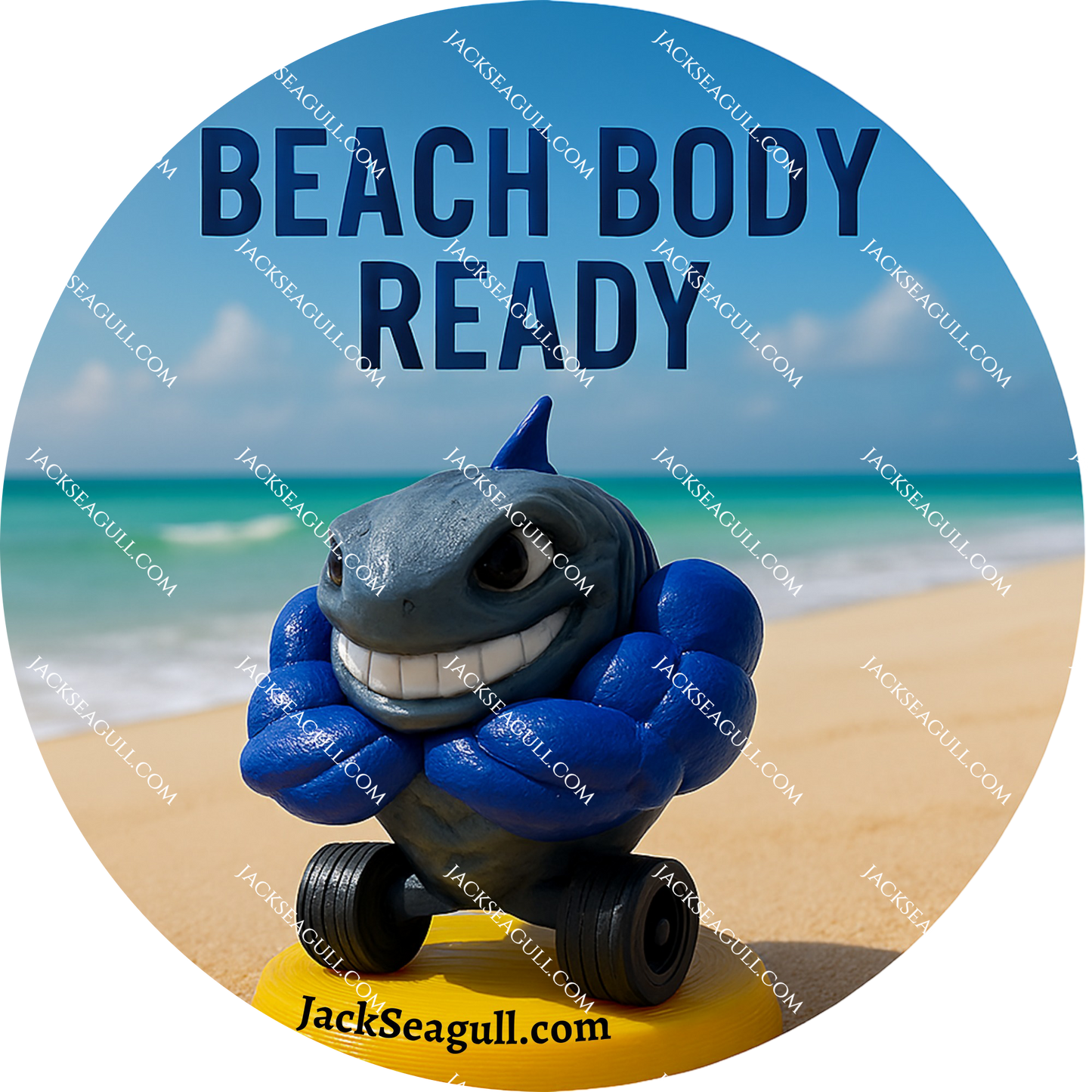 Jim: The Seaside Tuna Fish Fitness Fanatic  -  3 inch Die-Cut Sticker Pack