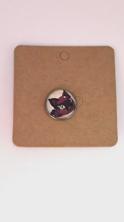 Slime Rancher Inspired Hunter Slime 20mm Stainless Steel Glass Cabochon Pin