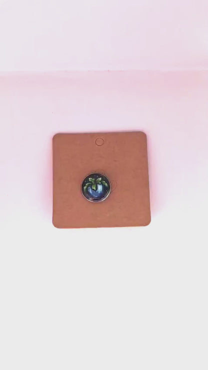 Stardew Valley Inspired Ancient Fruit 20mm Stainless Steel Glass Cabochon Pin