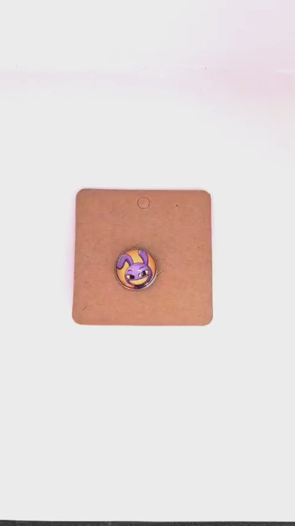 The Amazing Digital Circus Inspired Jax 20mm Stainless Steel Glass Cabochon Pin
