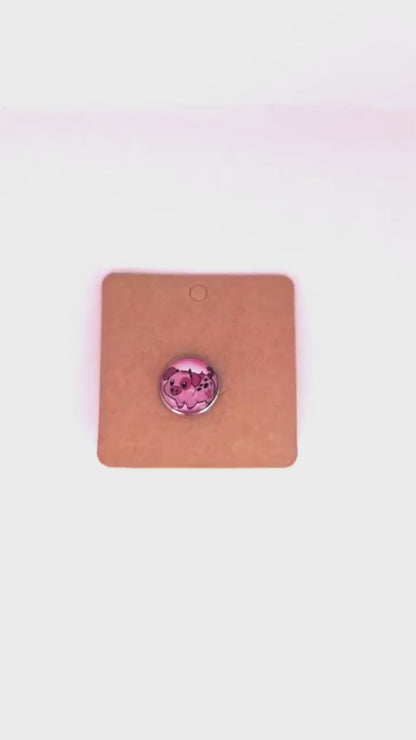 Hazbin Hotel Inspired Fat Nuggets 20mm Stainless Steel Glass Cabochon Pin