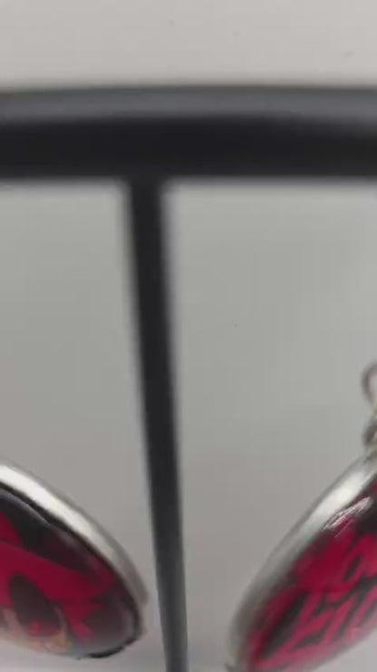 Hazbin Hotel Inspired Alastor & You're Sloppy Mismatched Dangle Earrings